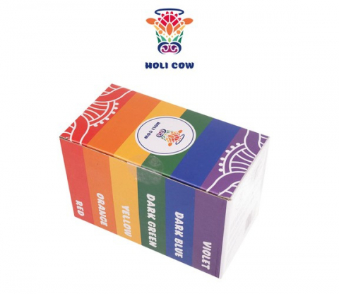 Pudra Holi din ingrediente naturale, 6 culori/set, 6x100 gr [1]
