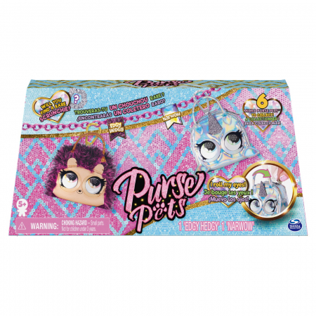 Jocuri si articole copii - Purse Pets Gentițe Micro Edgy Hedgy și Narwow 