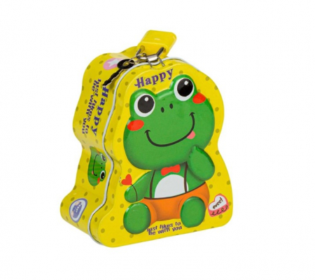 Pusculite - Pușculiță din metal cu lacăt și cheie Happy Frog