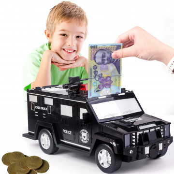 Pusculite - Pusculita electronica, masina de politie, cod pin, amprenta, monede si bancnote, negru