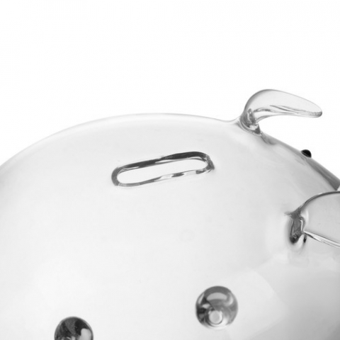 Pusculita Piggy din sticla pentru monede,transparent,12.5x18.5x12 cm [6]