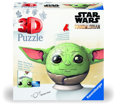 Puzzle personaje - PUZZLE 3D GLOB STAR WARS THE MANDALORIAN GROGU CU URECHI