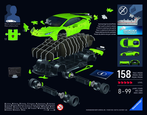 PUZZLE 3D ICONICS LAMBORGHINI HURACAN EVO VERDE [3]