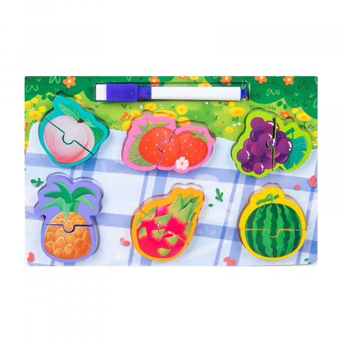 Puzzle 3D incastru din lemn cu marker si tabla de scris pe verso,diverse modele,22x15 cm [8]