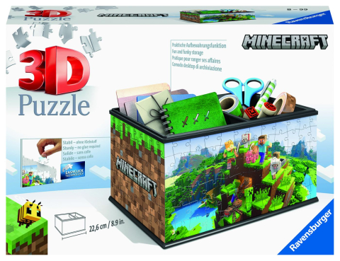 Jocuri si articole copii - PUZZLE 3D MINECRAFT CUTIE DEPOZITARE