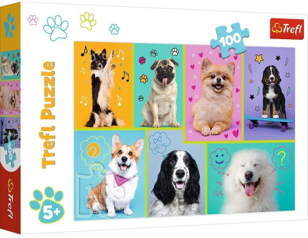 Jocuri si articole copii - Puzzle 100 Piese Cățeluși