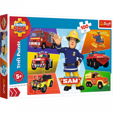 Puzzle personaje - Pompierul Sam și Vehiculele Puzzle