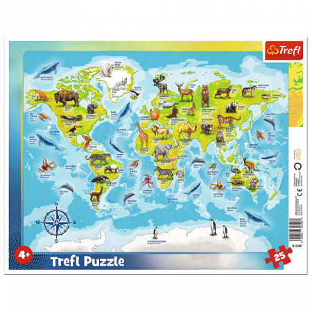 Jocuri si articole copii - Puzzle Harta Animalelor 25