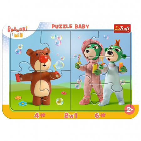 Puzzle - Puzzle carton 2in1: 4 si 6 piese,Treflikow,+2 ani