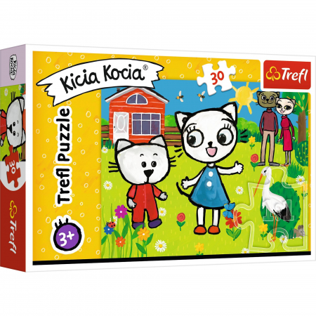 Jocuri si articole copii - Puzzle carton Kitty cu prietenii,30 piese,+3 ani