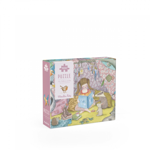 Jocuri si jucarii educative - Puzzle de observatie Casuta secreta, Moulin Roty