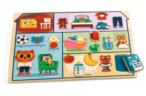Puzzle din lemn Acasa, Djeco [2]