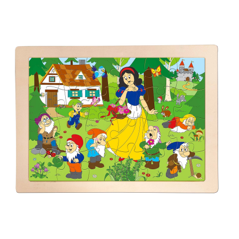 Puzzle lemn - Puzzle din lemn – Albă ca Zăpada, puzzle clasic pentru copii