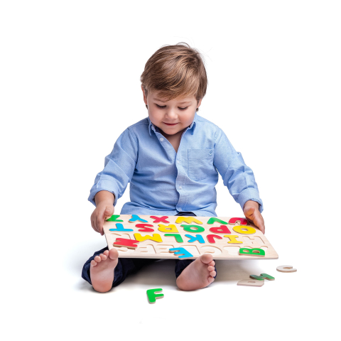Puzzle din lemn – Alfabet colorat, jucărie educativă pentru copii [1]