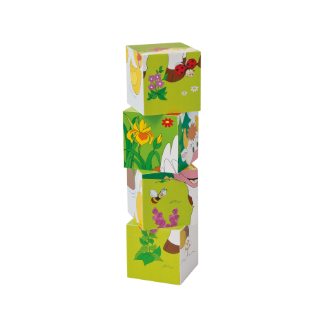 Puzzle din lemn cuburi – Fermă 3x4, imagini educative [2]
