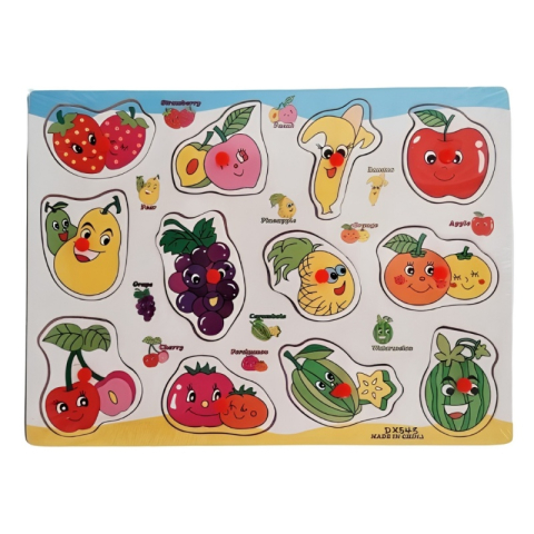 Puzzle - Puzzle din lemn educativ cu butoni Vietati marine, 11 piese