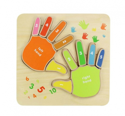 Puzzle - Puzzle din lemn Invata degetele si mainile