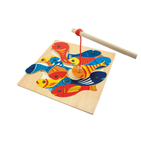 Puzzle lemn - Puzzle din lemn – Joc magnetic de pescuit pentru copii