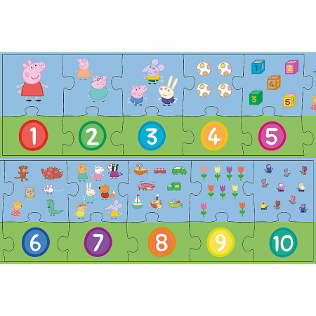Puzzle Educațional, 20 Piese, Numere Peppa Pig  [1]