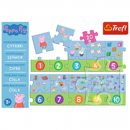 Puzzle Educațional, 20 Piese, Numere Peppa Pig  [2]