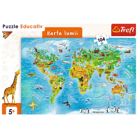 Puzzle Educațional Harta Lumii, 104 Piese  [2]