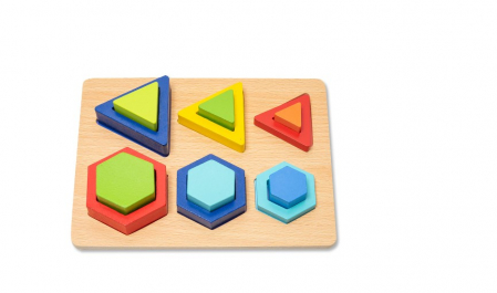 Jocuri si articole copii - Puzzle incastru 3D 6 Forme Geometrice