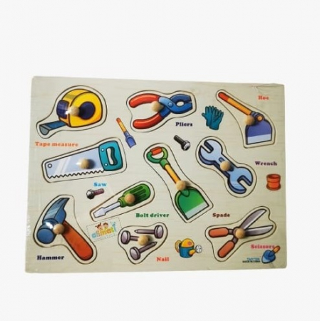 Puzzle - Puzzle incastru cu butoni-Unelte de mesterit