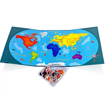 Puzzle educativ magnetic Harta Lumii-Sa exploram lumea inconjuratoare [2]