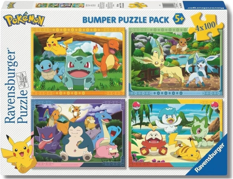 Puzzle - PUZZLE POKEMON BUMPER PACK 4X100