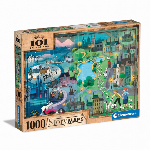 PUZZLE STORY MAPS 101 DALMATIENI 1000 DE PIESE CLEMENTONI [0]