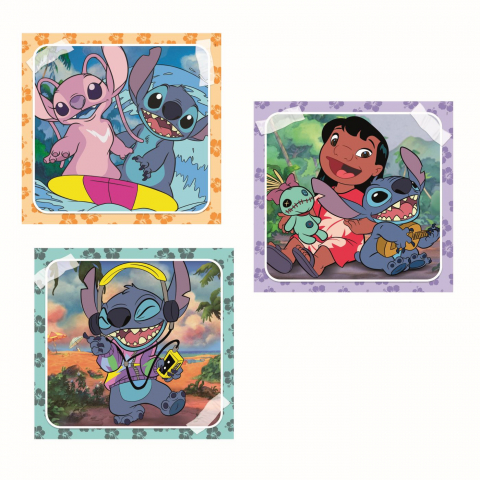 PUZZLE SUPER COLOR DISNEY 3X48 STITCH CLEMENTONI [1]