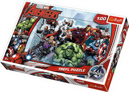 Jocuri si articole copii - Puzzle Trefl 100 Începe Atacul Marvel 