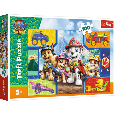 Puzzle personaje - PUZZLE TREFL 100 PATRULA CATELUSILOR CATEI SI DINOZAURI