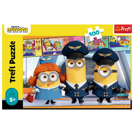 Puzzle Trefl 100 Piese Minionii la Aeroport  [2]