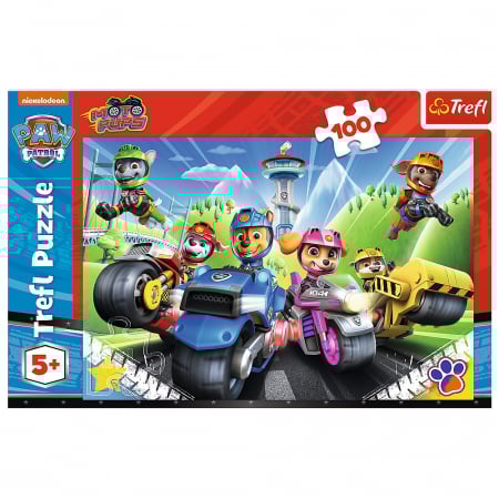 Puzzle Trefl 100 Piese Patrula Cățelușilor Cățelușii pe Motociclete  [2]