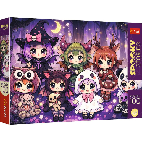 Puzzle personaje - PUZZLE TREFL 100 POVESTI INFRICOSATOARE ECHIPA VRAJITOAREA PADURII