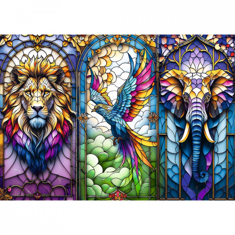 PUZZLE TREFL 1000 ANIMALE IN VITRALIU [1]