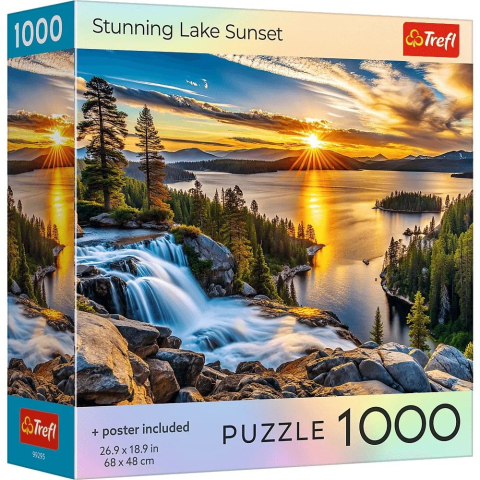 Puzzle - PUZZLE TREFL 1000 COLECTIA SUA APUS DE SOARE UIMITOR LA LAC POSTER INCLUS