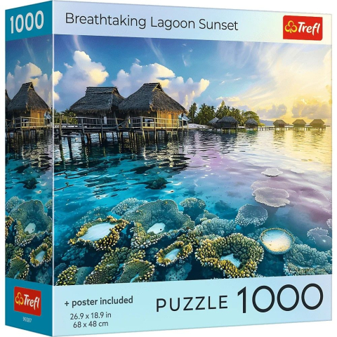 Puzzle - PUZZLE TREFL 1000 COLECTIA SUA APUS DE SOARE ULUITOR PE LAGUNA POSTER INCLUS