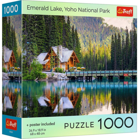 Puzzle - PUZZLE TREFL 1000 COLECTIA SUA LACUL EMERALD PARCUL NATIONAL YOHO POSTER INCLUS