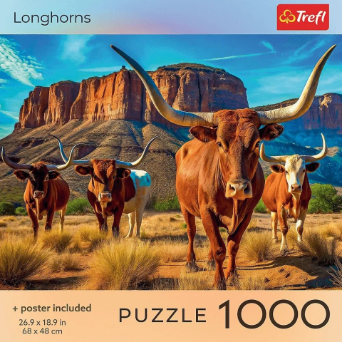 PUZZLE TREFL 1000 COLECTIA SUA LONGHORNS POSTER INCLUS [2]