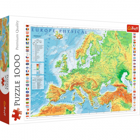 Puzzle Trefl adulti - Puzzle Trefl 1000 Harta Fizică a Europei 
