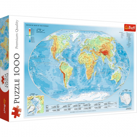 Puzzle Trefl adulti - Puzzle Trefl 1000 Harta Fizică a Lumii 