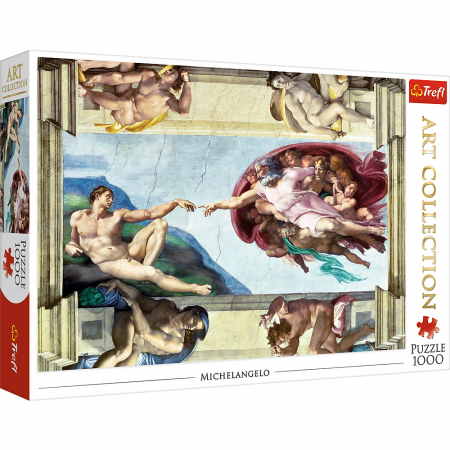 Puzzle Trefl adulti - Puzzle Trefl 1000 Michelangelo, Crearea lui Adam 