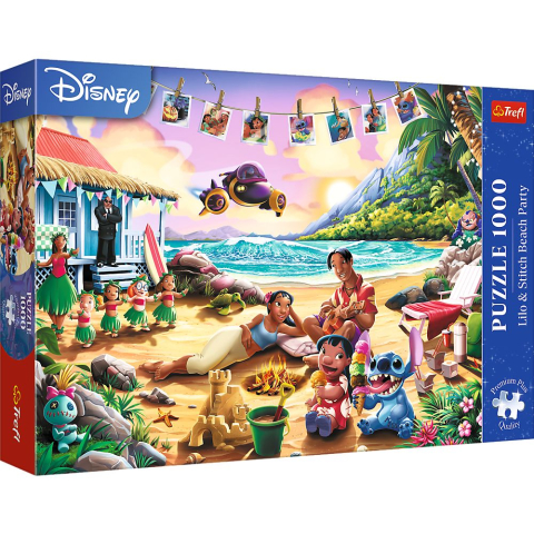 Puzzle personaje - PUZZLE TREFL 1000 PREMIUM PLUS DISNEY LILO SI STITCH PETRECERE PE PLAJA