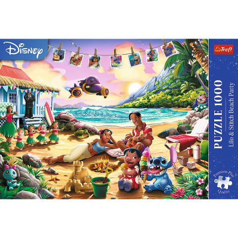 PUZZLE TREFL 1000 PREMIUM PLUS DISNEY LILO SI STITCH PETRECERE PE PLAJA [2]