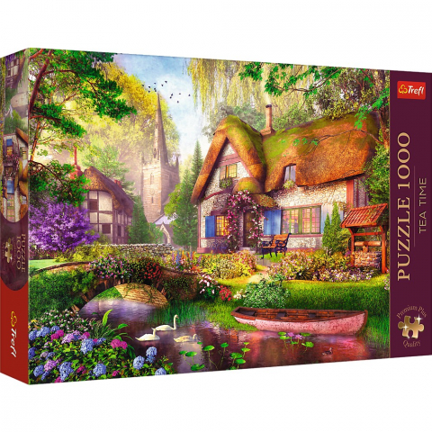 Puzzle copii - PUZZLE TREFL 1000 PREMIUM PLUS TEA TIME CASUTA DIN PADURE