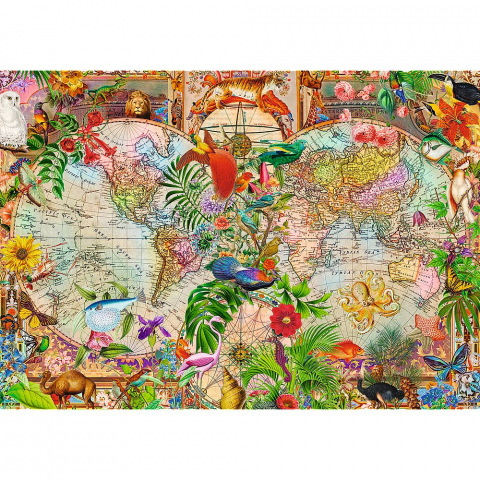 PUZZLE TREFL 1000 PREMIUM PLUS TEA TIME HARTA ANTICA A LUMII [1]