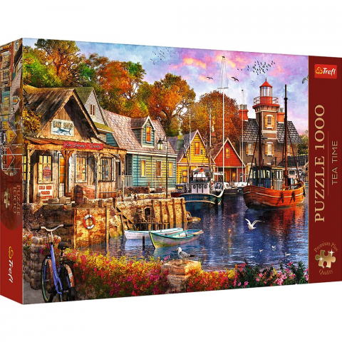 Puzzle copii - Puzzle Trefl 1000 Premium Plus Tea Time Portul Minunat