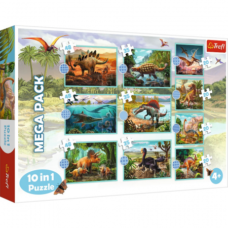Puzzle copii - Puzzle Trefl 10in1 Lumea Dinozaurilor 